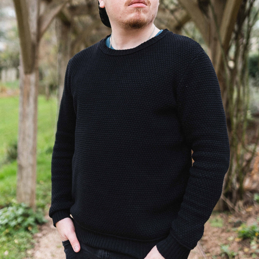 Millbay Knitted Sweatshirt - BLACK