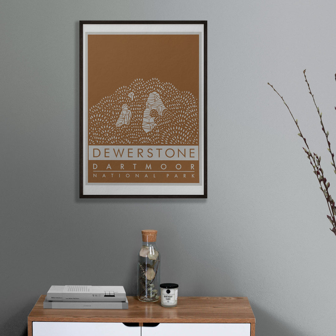 'The Dewerstone' Giclée Fine Art Print - Moorland Brown - A5 / A3 / A2