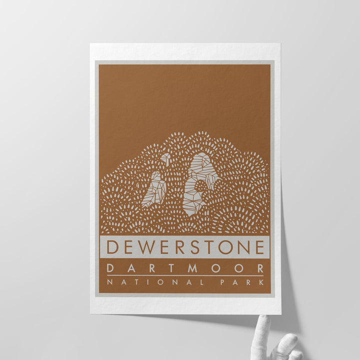 'The Dewerstone' Giclée Fine Art Print - Moorland Brown - A5 / A3 / A2