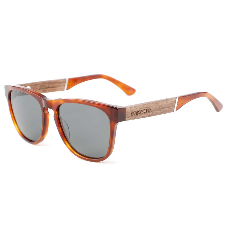Bantham - Wood & Acetate Polarized Sunglasses - Fire Marble