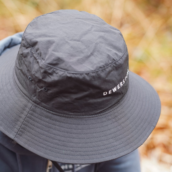 Recycled Wide Brim Quick-Dry Bucket Hat - Black