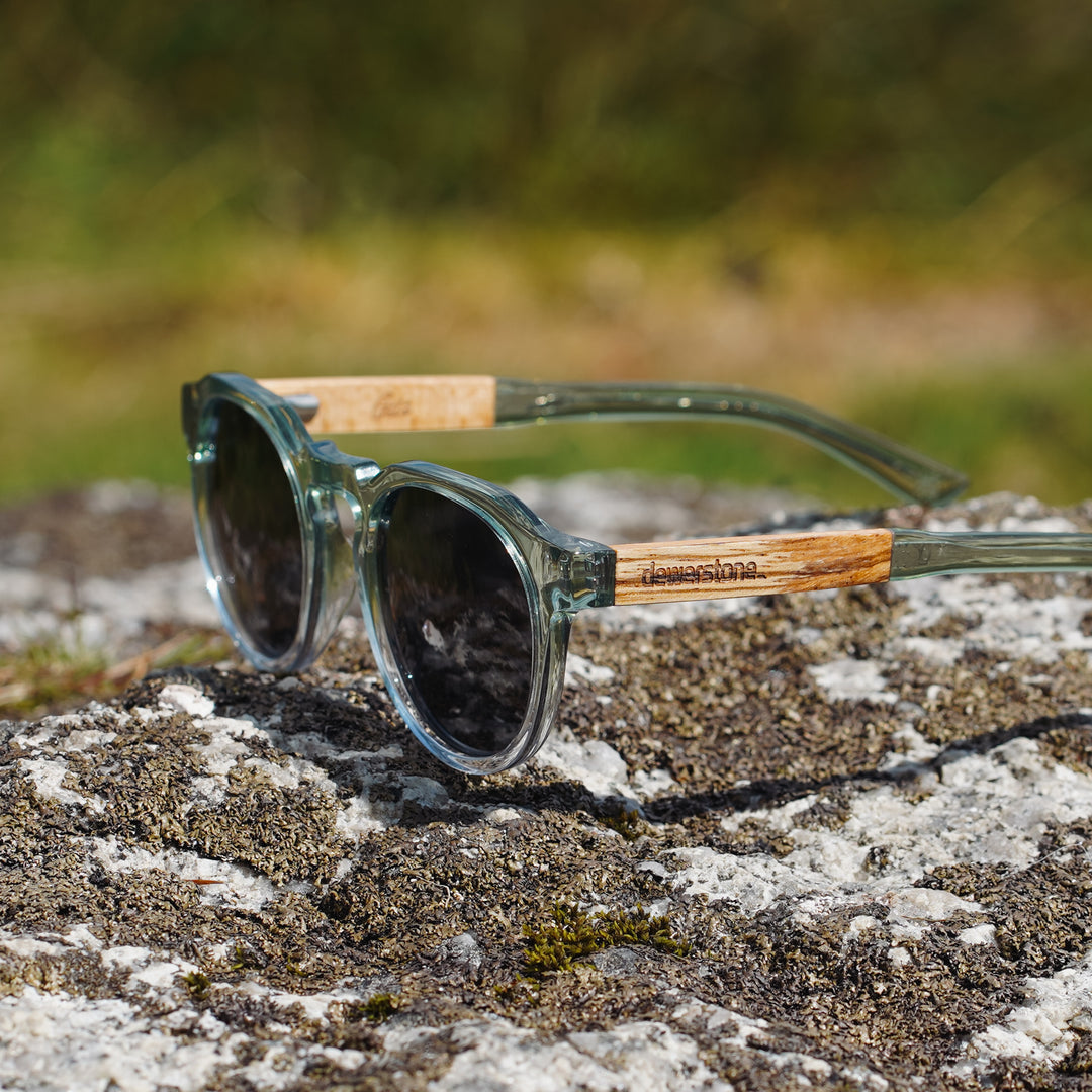 GILI - Wooden & Acetate Polarised sunglasses - Green Fade
