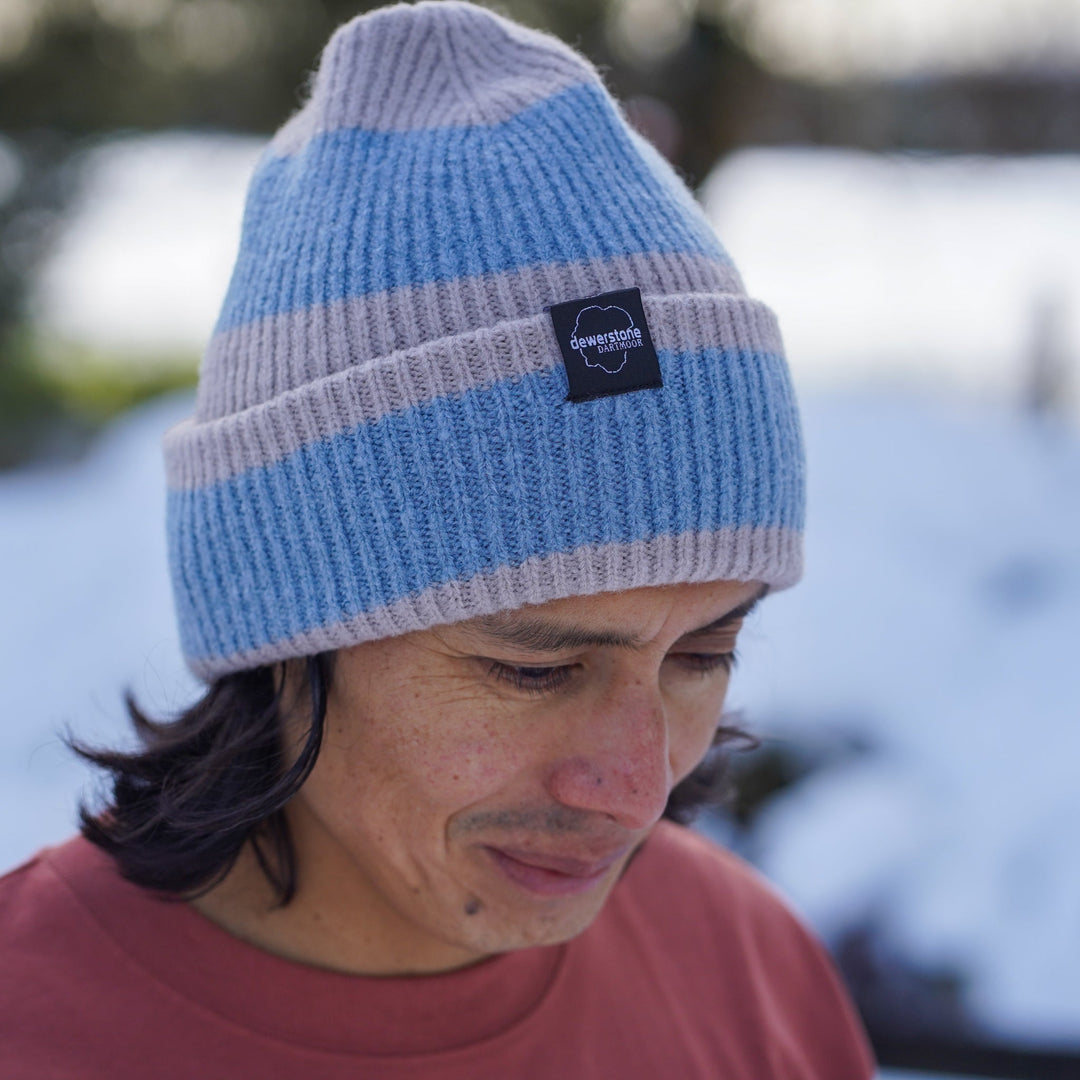 Block Stripes Recycled Beanie - Grey / Blue - Dewerstone - Beanie - 