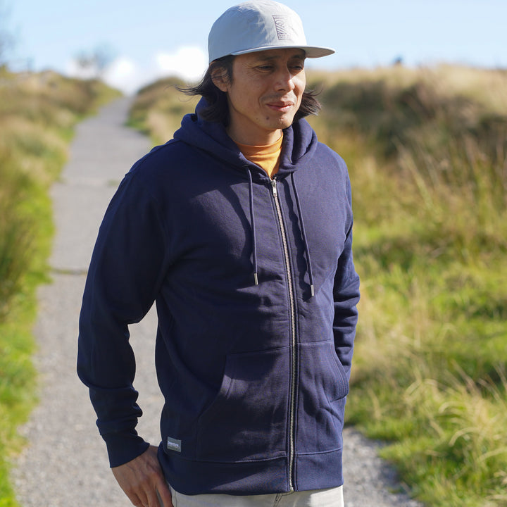 Organic Cotton Zip Hoody - Navy