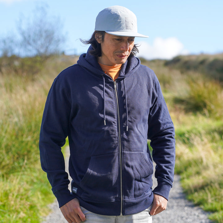 Organic Cotton Zip Hoody - Navy