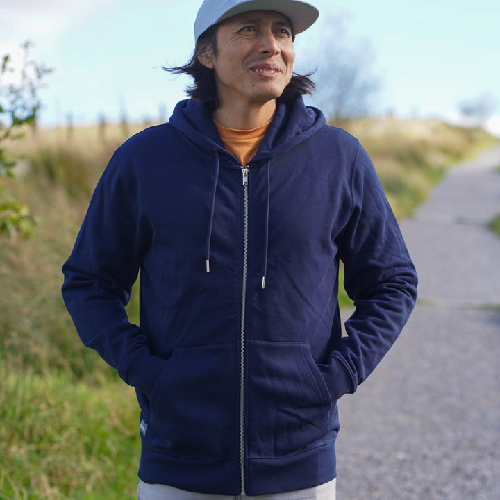 Organic Cotton Zip Hoody - Navy