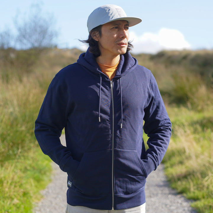 Organic Cotton Zip Hoody - Navy