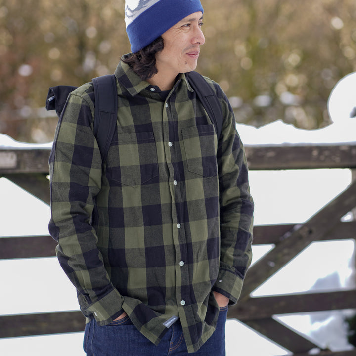 Flannel Check Shirt - Black Khaki