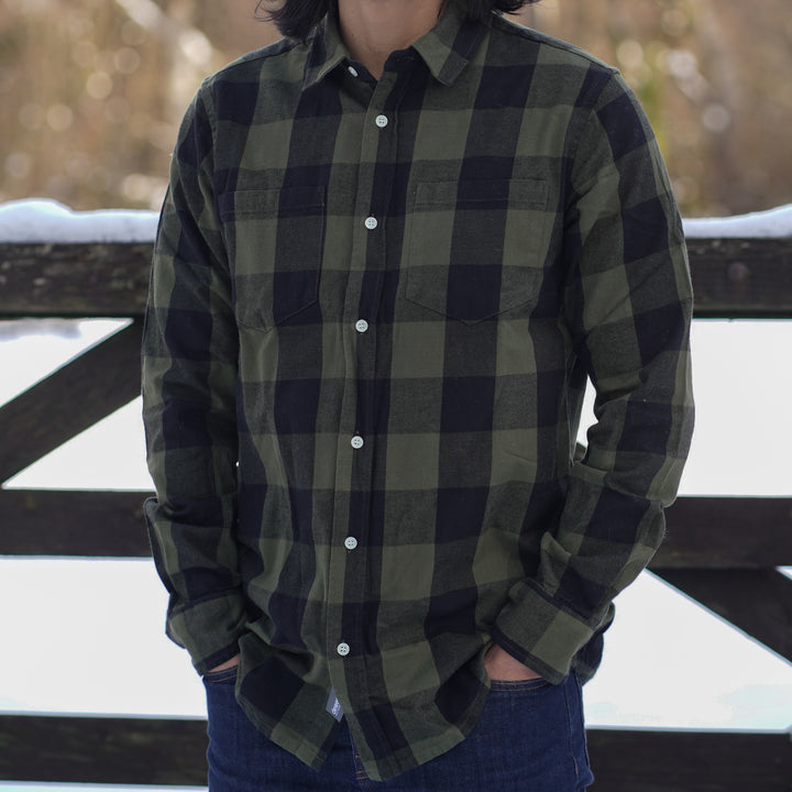 Flannel Check Shirt - Black Khaki