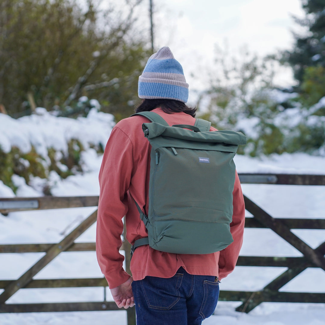 Roll Top Recycled Backpack 15L - Khaki