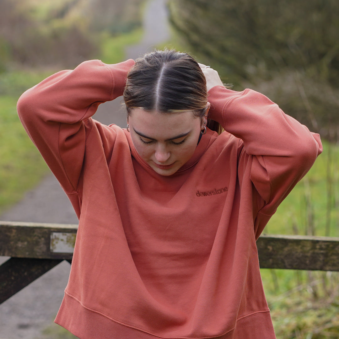 Ember Organic Cotton Boxy Sweatshirt - Chestnut Brown