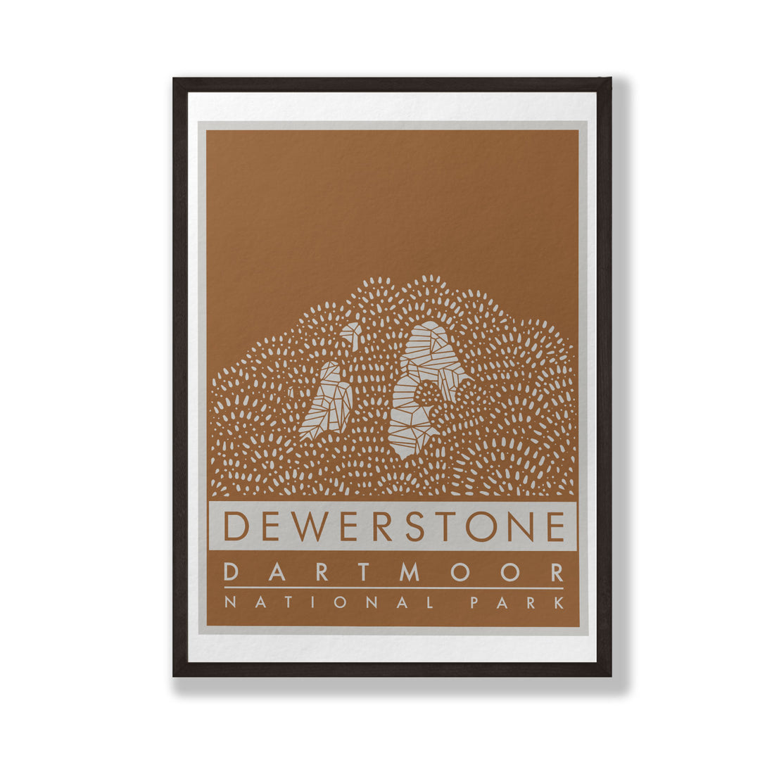 'The Dewerstone' Giclée Fine Art Print - Moorland Brown - A5 / A3 / A2