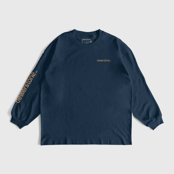 Monument Organic Cotton Long Sleeve - Navy / Tan