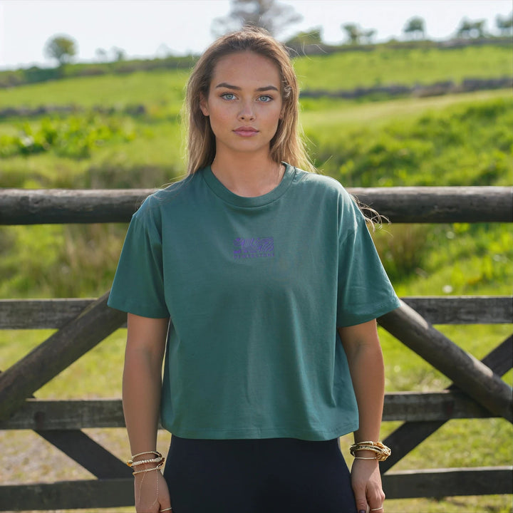 Bedrock Womens Boxy Organic Cotton T Shirt - IVY GREEN
