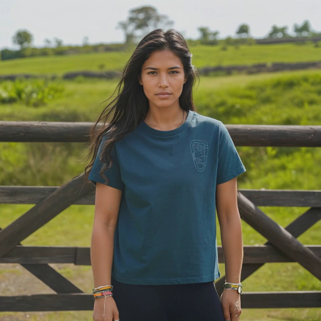 Carabiner Womens Organic Cotton T Shirt - Teal