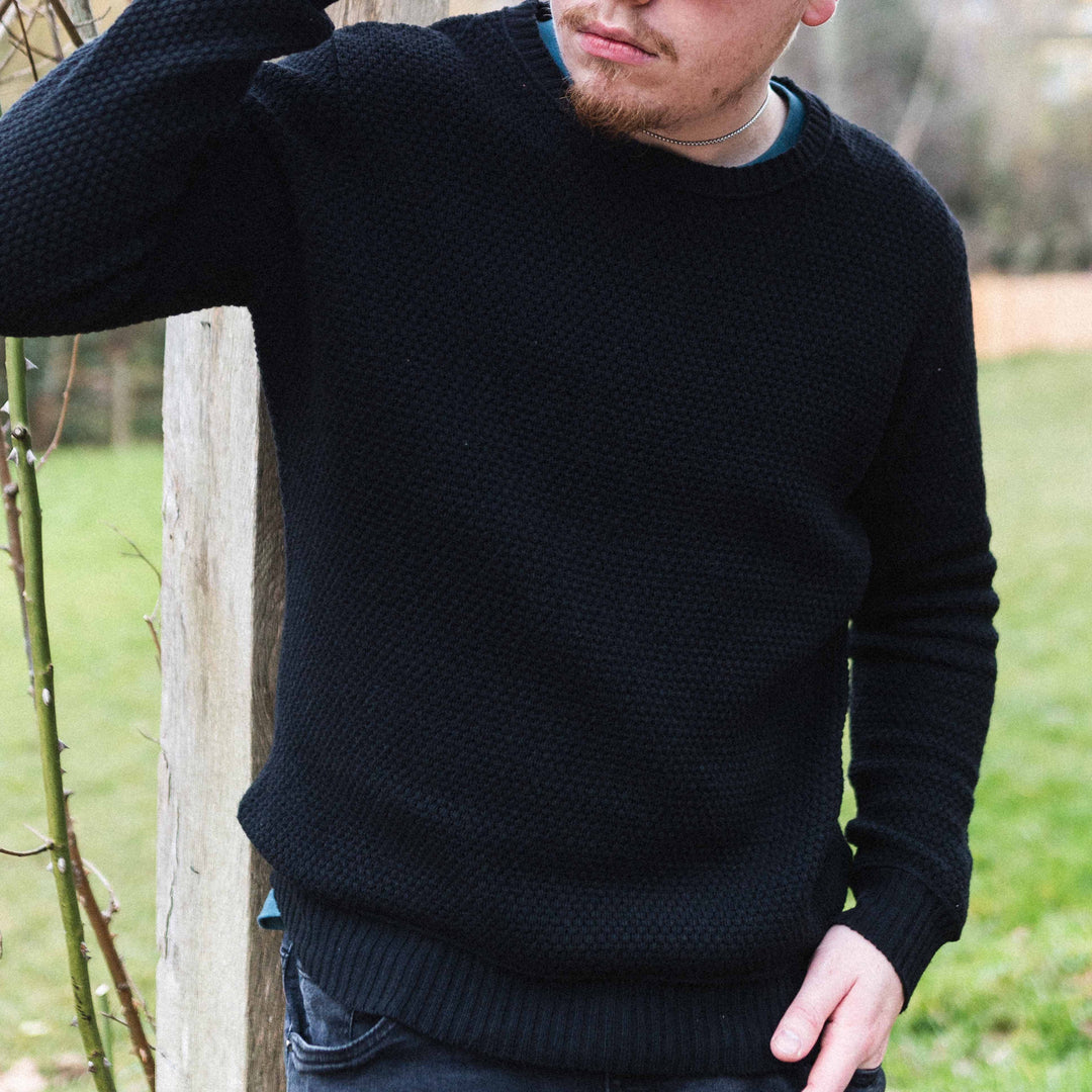 Millbay Knitted Sweatshirt - BLACK