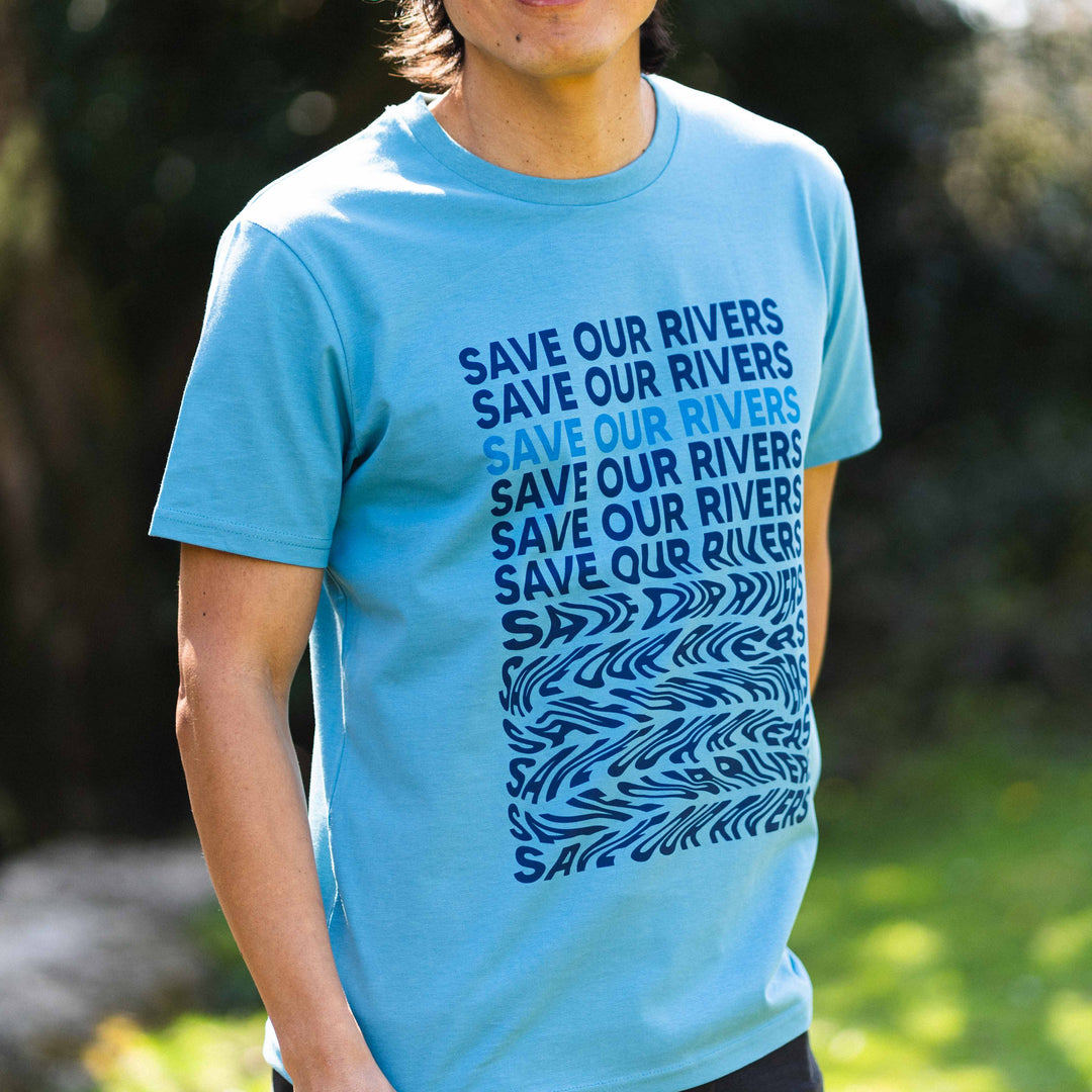 Save Our Rivers T-Shirt - Eddyline - River Blue - dewerstone - Apparel & Accessories - XS