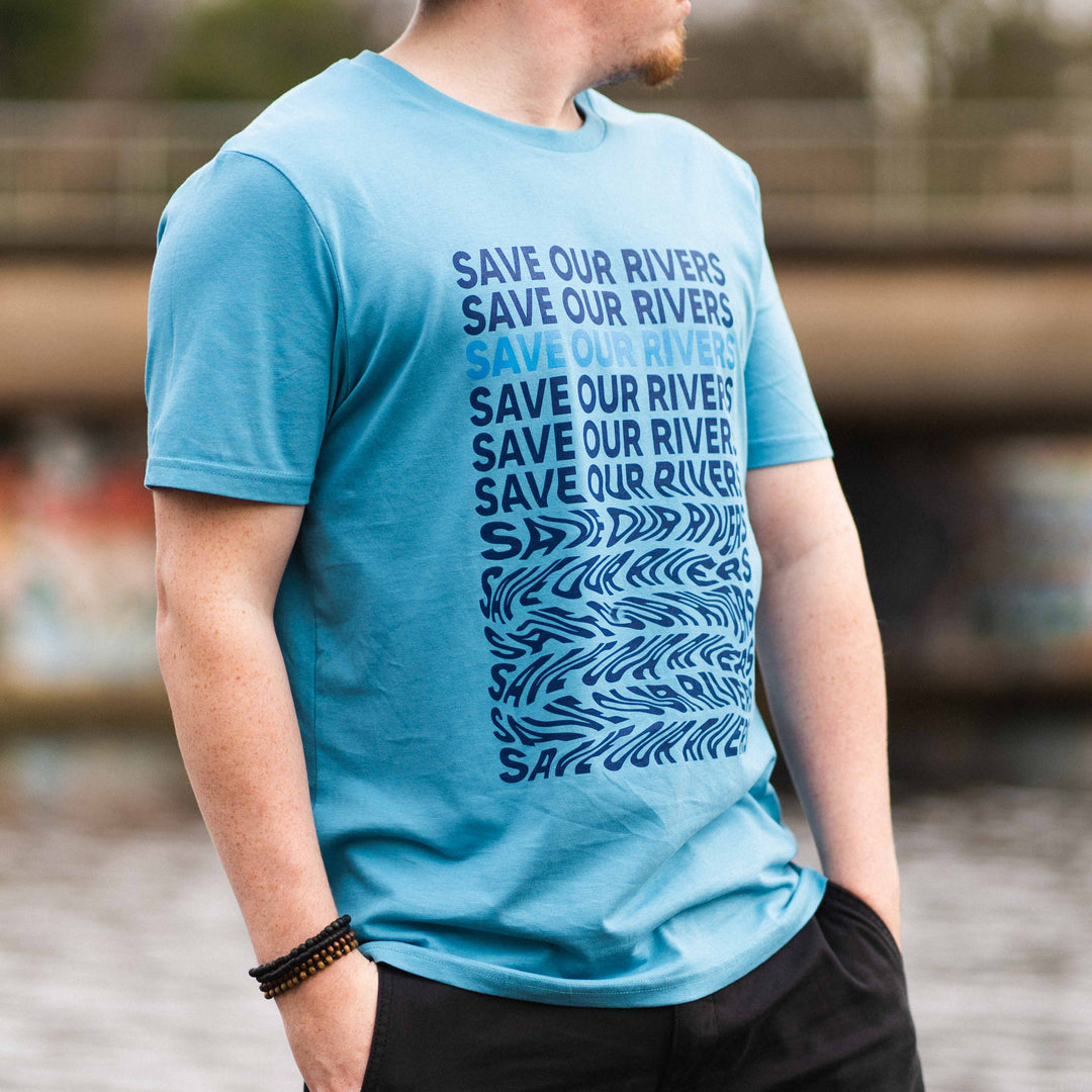 Save Our Rivers T-Shirt - Eddyline - River Blue - dewerstone - Apparel & Accessories - XS